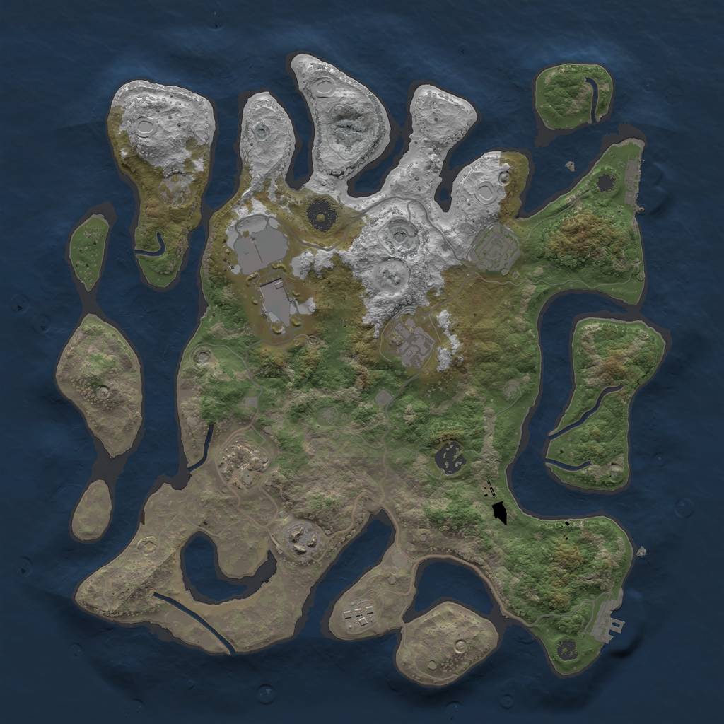 Rust Map: Procedural Map, Size: 3600, Seed: 3534262, 15 Monuments