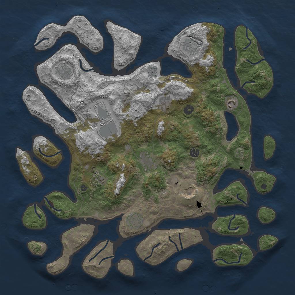 Rust Map: Procedural Map, Size: 4500, Seed: 3284567, 17 Monuments