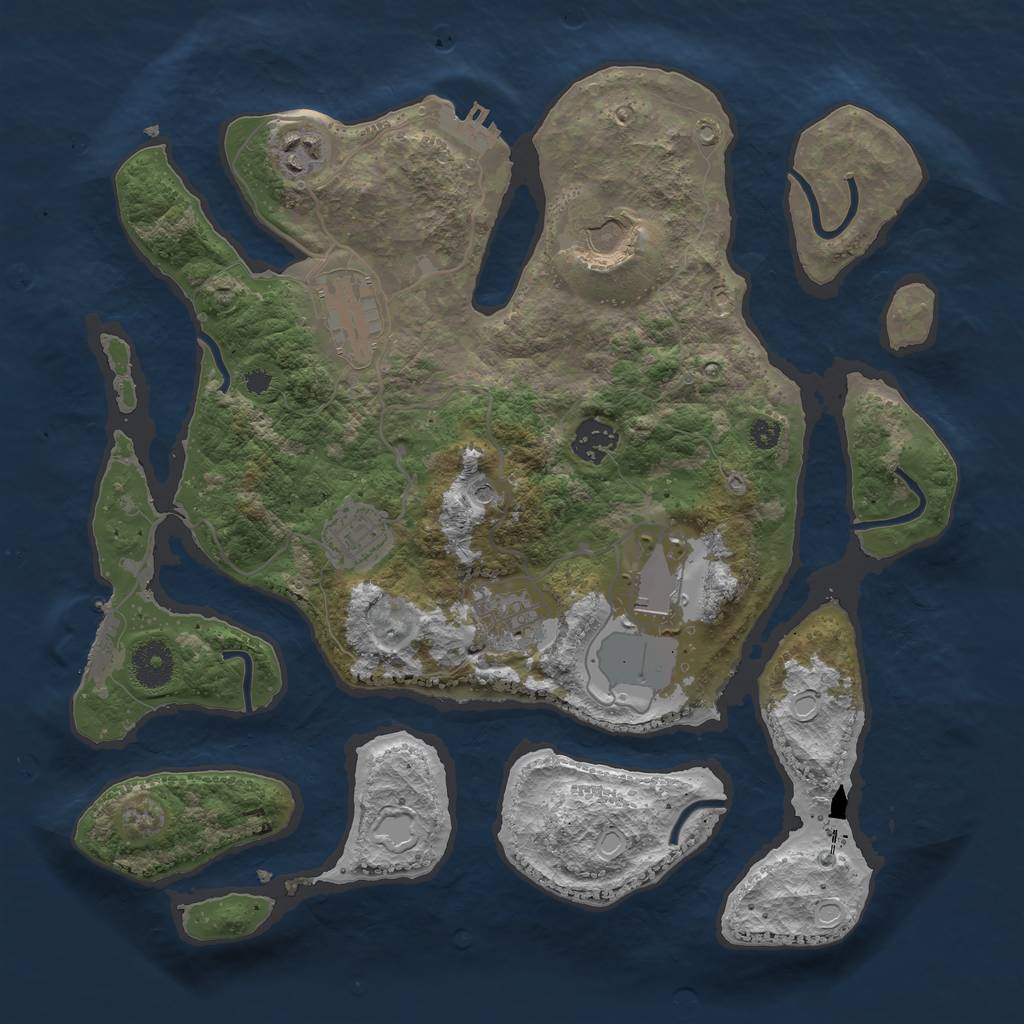 Rust Map: Procedural Map, Size: 3500, Seed: 7823234, 15 Monuments