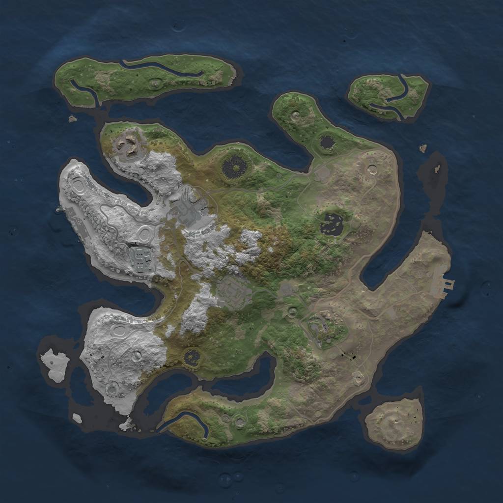Rust Map: Procedural Map, Size: 3200, Seed: 962920017, 14 Monuments