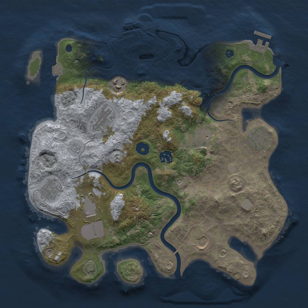 Rust Map: Procedural Map, Size: 3500, Seed: 1403462782, 15 Monuments