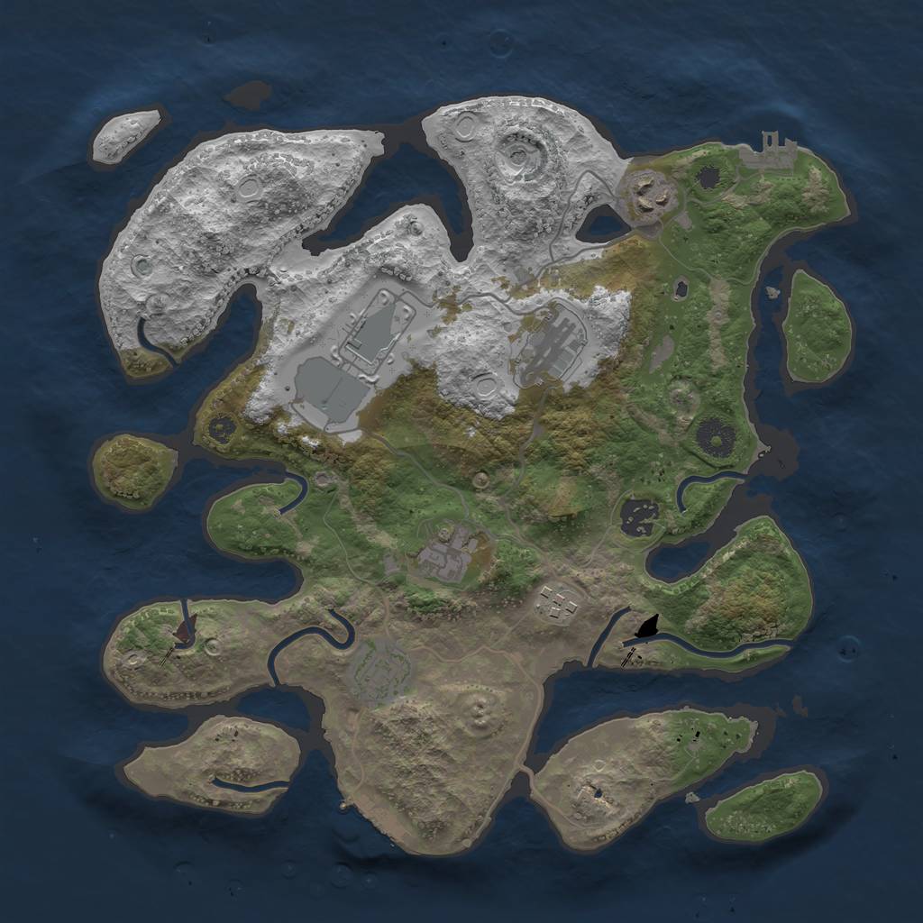 Rust Map: Procedural Map, Size: 3500, Seed: 1996908676, 15 Monuments