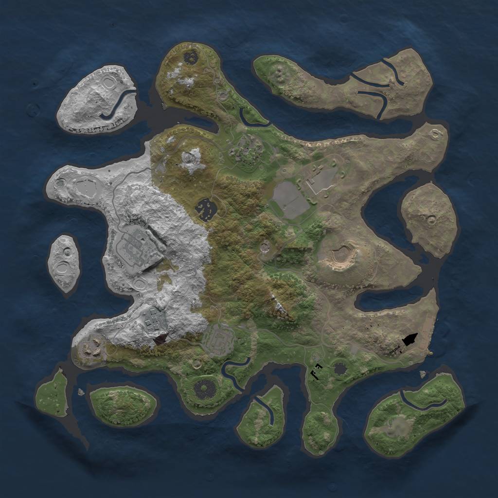 Rust Map: Procedural Map, Size: 3500, Seed: 57621, 15 Monuments