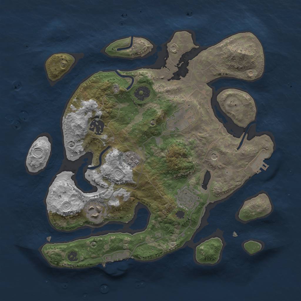 Rust Map: Procedural Map, Size: 3000, Seed: 1486151042, 13 Monuments