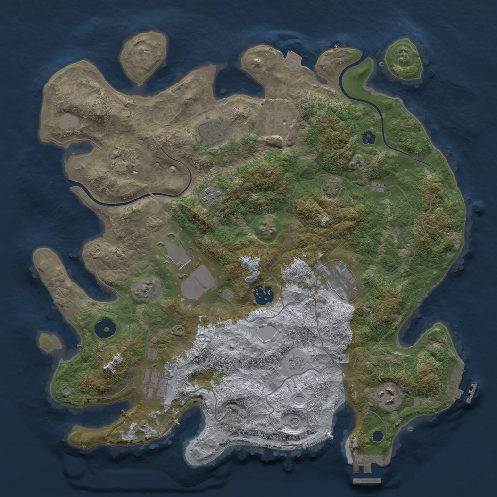 Rust Map: Procedural Map, Size: 3700, Seed: 1479404986, 15 Monuments