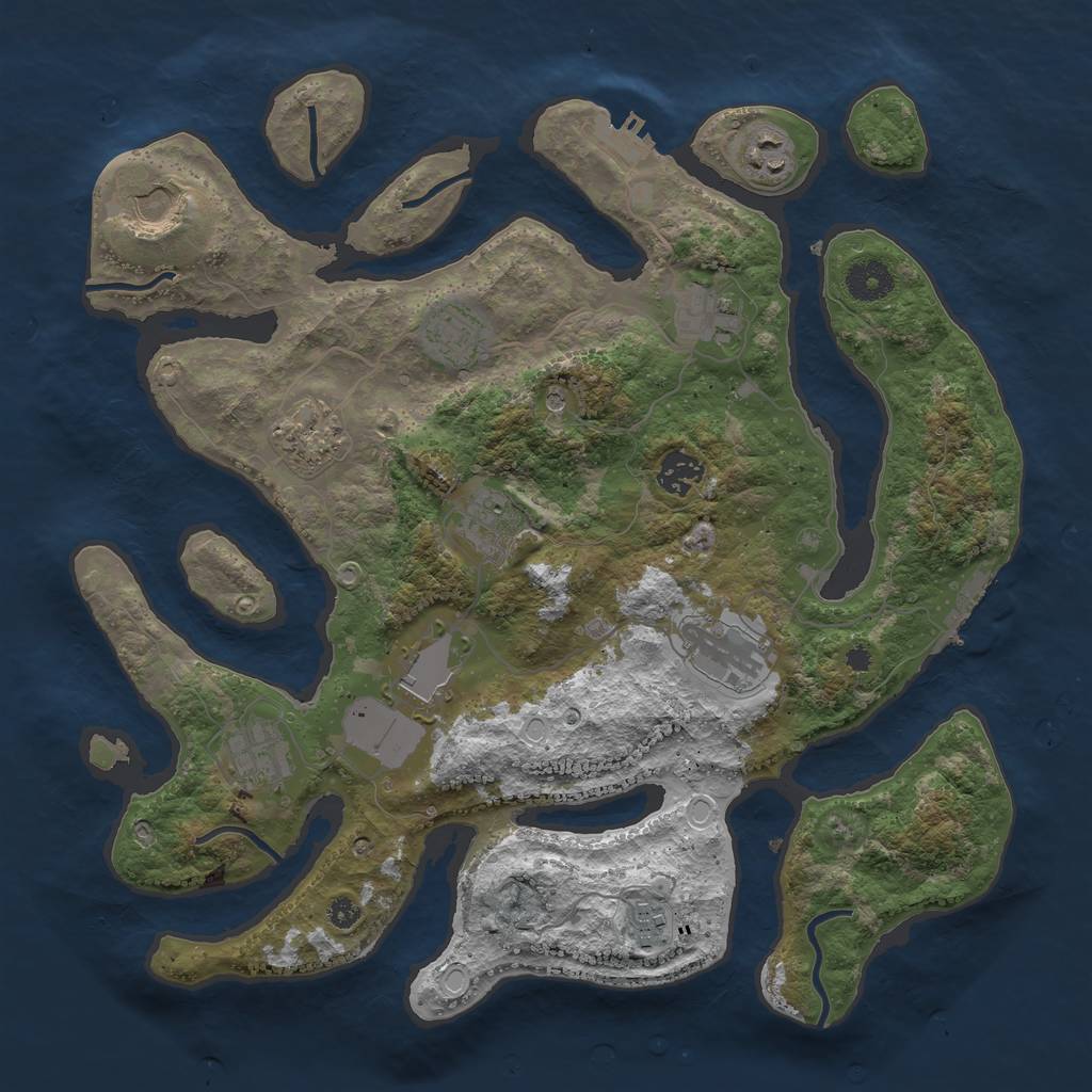 Rust Map: Procedural Map, Size: 3700, Seed: 1479404986, 19 Monuments