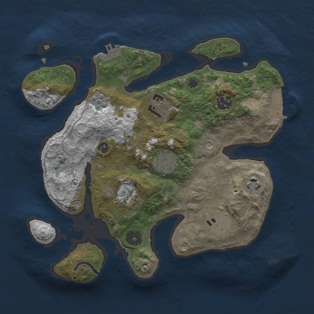 Rust Map: Procedural Map, Size: 3000, Seed: 393457999, 15 Monuments