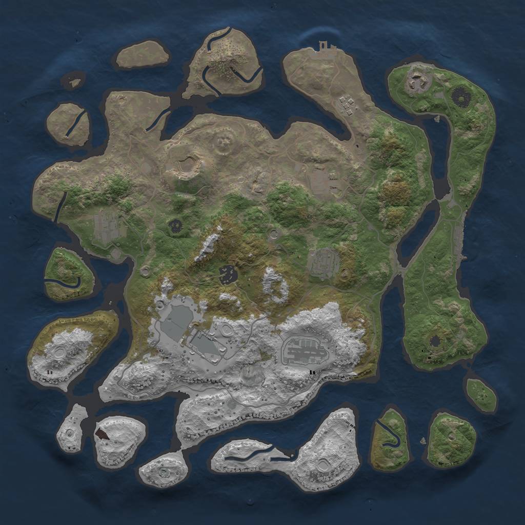 Rust Map: Procedural Map, Size: 4000, Seed: 8339400, 17 Monuments