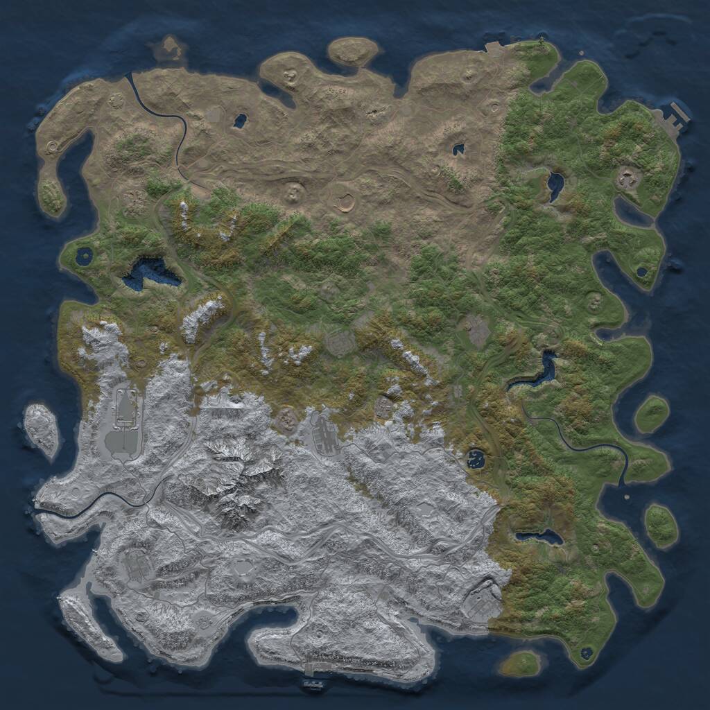 Rust Map: Procedural Map, Size: 5800, Seed: 2147483647, 17 Monuments