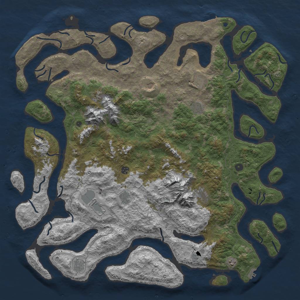 Rust Map: Procedural Map, Size: 5800, Seed: 2147483647, 19 Monuments