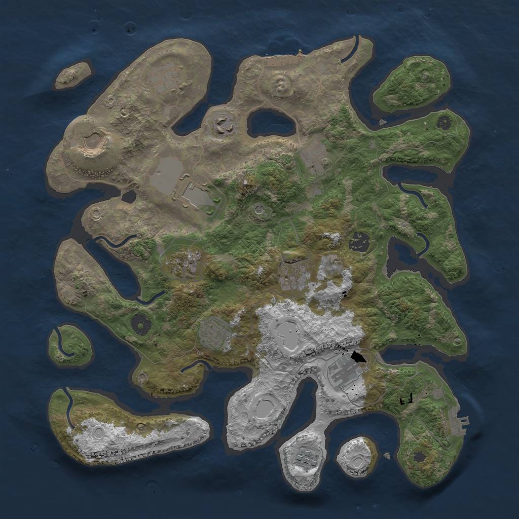 Rust Map: Procedural Map, Size: 3750, Seed: 978624, 19 Monuments