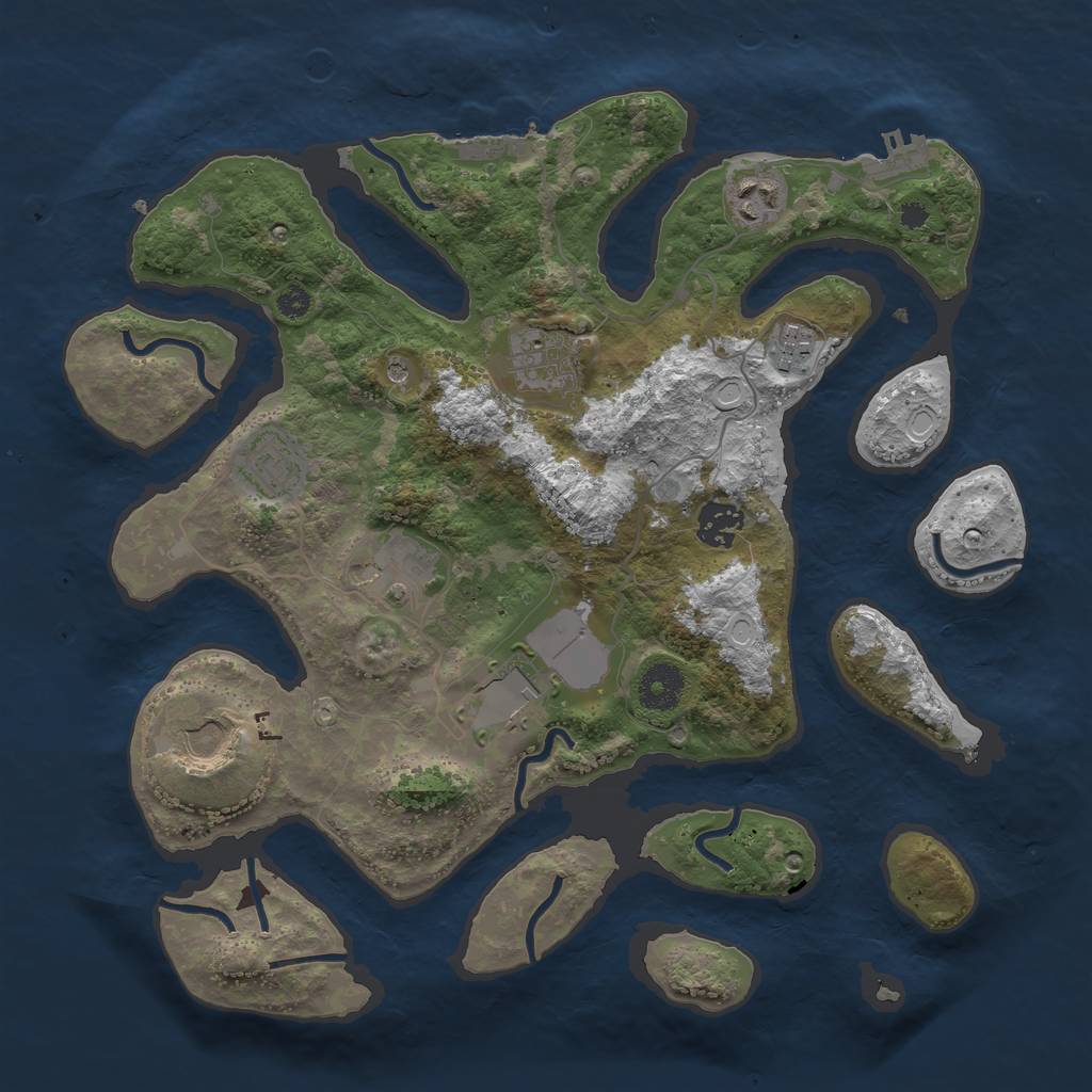 Rust Map: Procedural Map, Size: 3500, Seed: 2015023, 16 Monuments