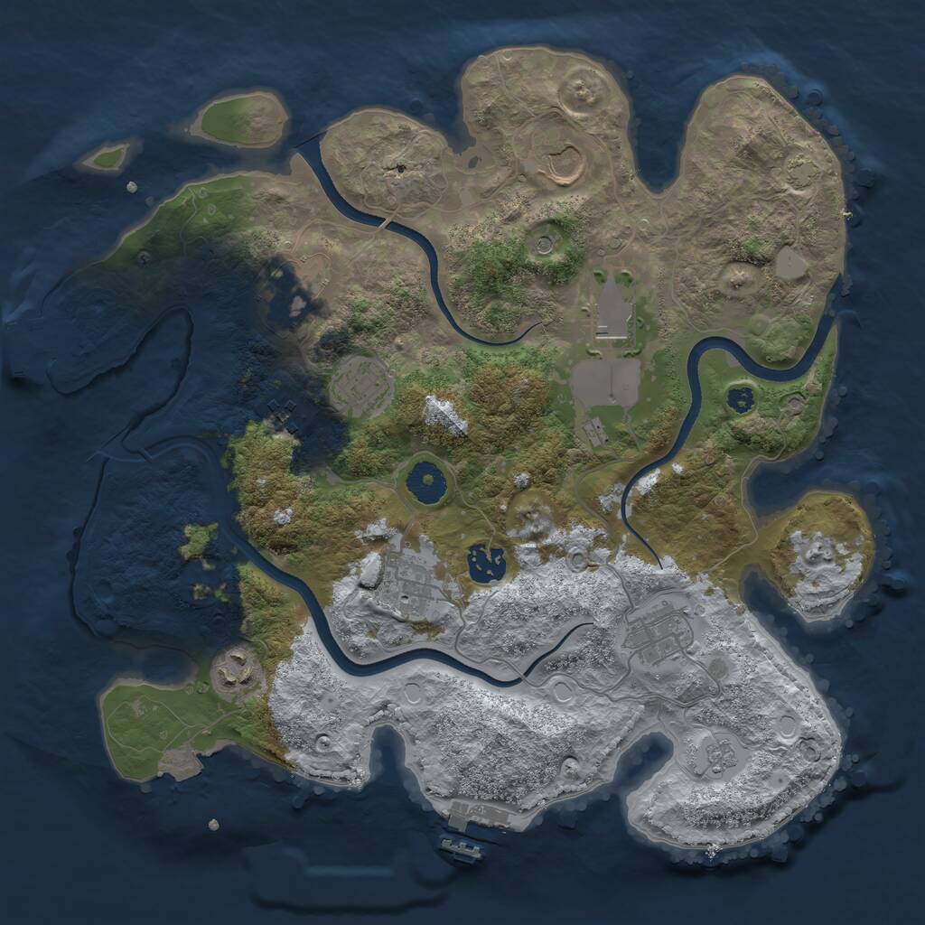 Rust Map: Procedural Map, Size: 3500, Seed: 492353613, 15 Monuments