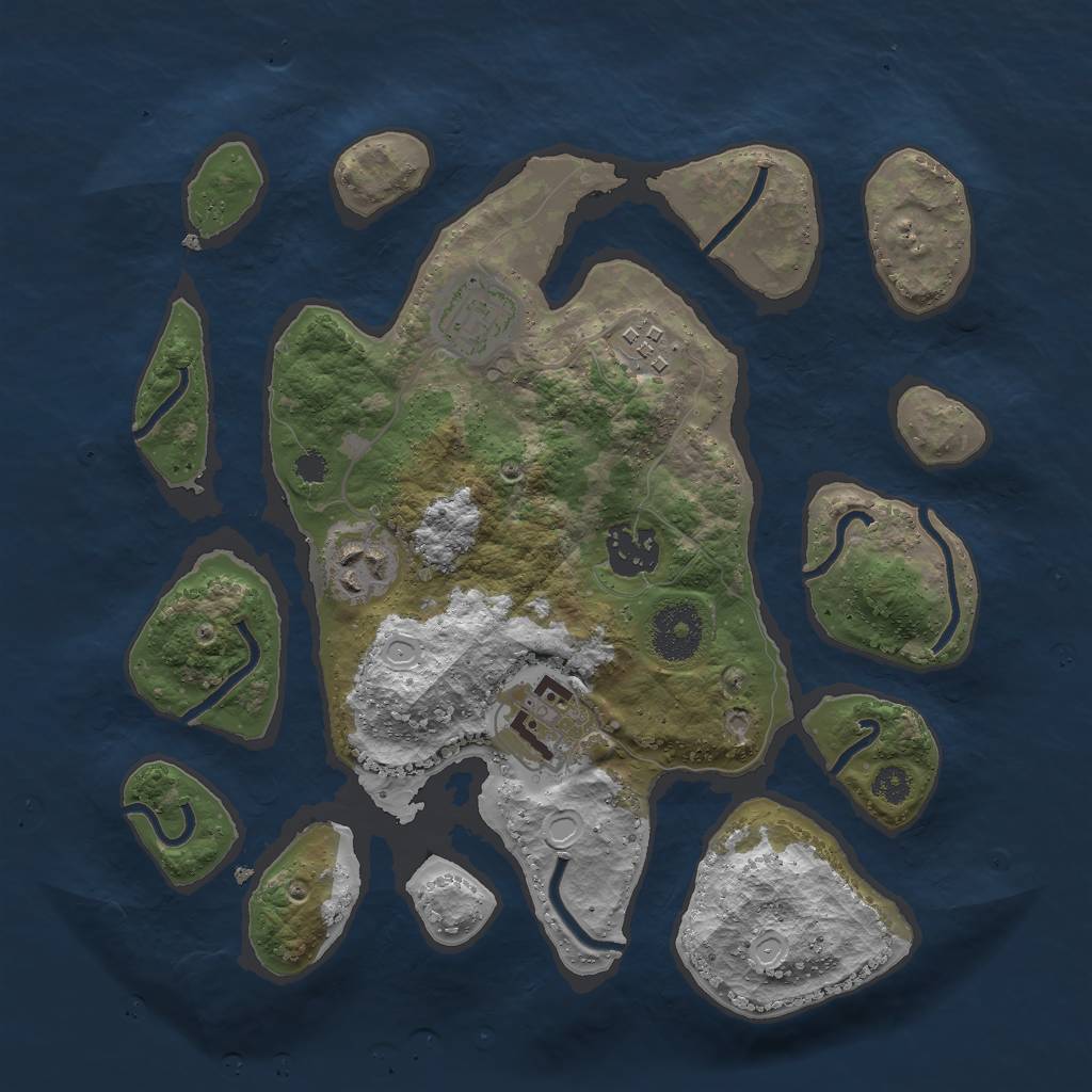 Rust Map: Procedural Map, Size: 3000, Seed: 1420181531, 10 Monuments