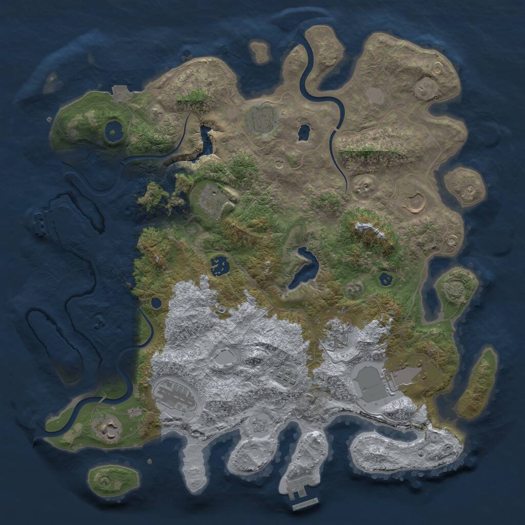 Rust Map: Procedural Map, Size: 4000, Seed: 1924330184, 15 Monuments