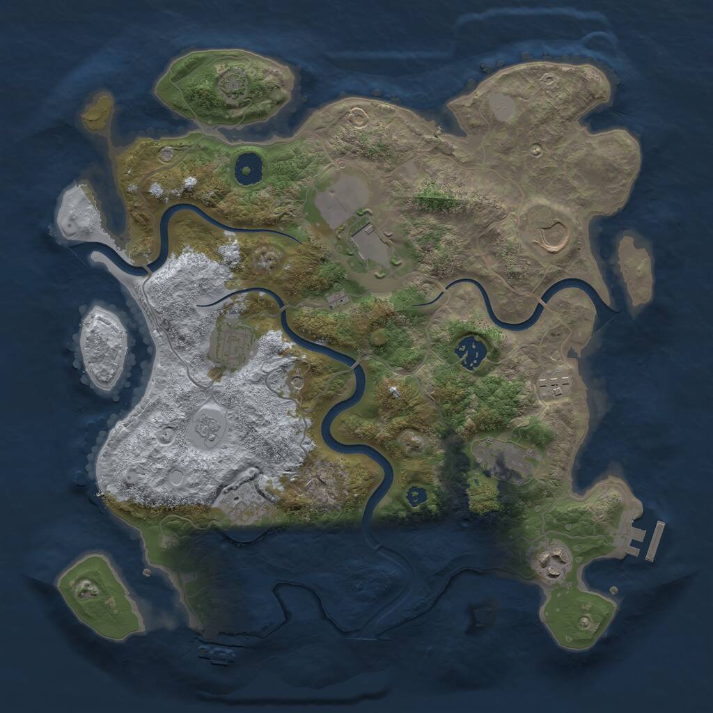 Rust Map: Procedural Map, Size: 3500, Seed: 818901146, 14 Monuments