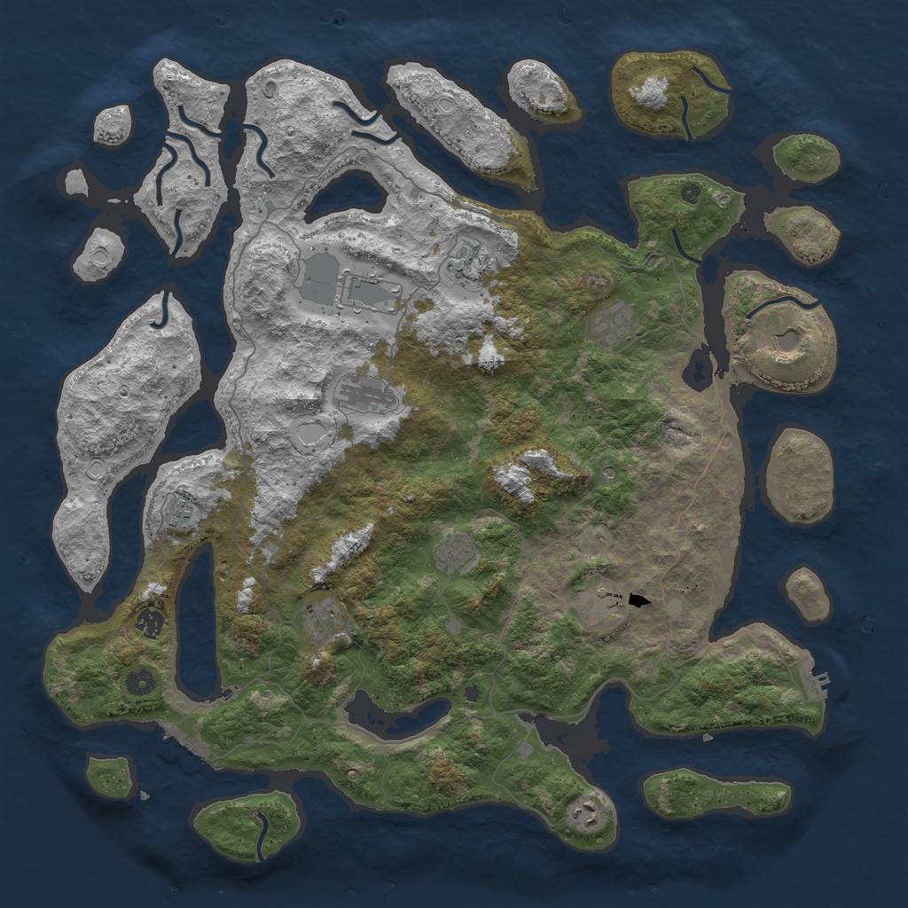 Rust Map: Procedural Map, Size: 4800, Seed: 25413652, 19 Monuments