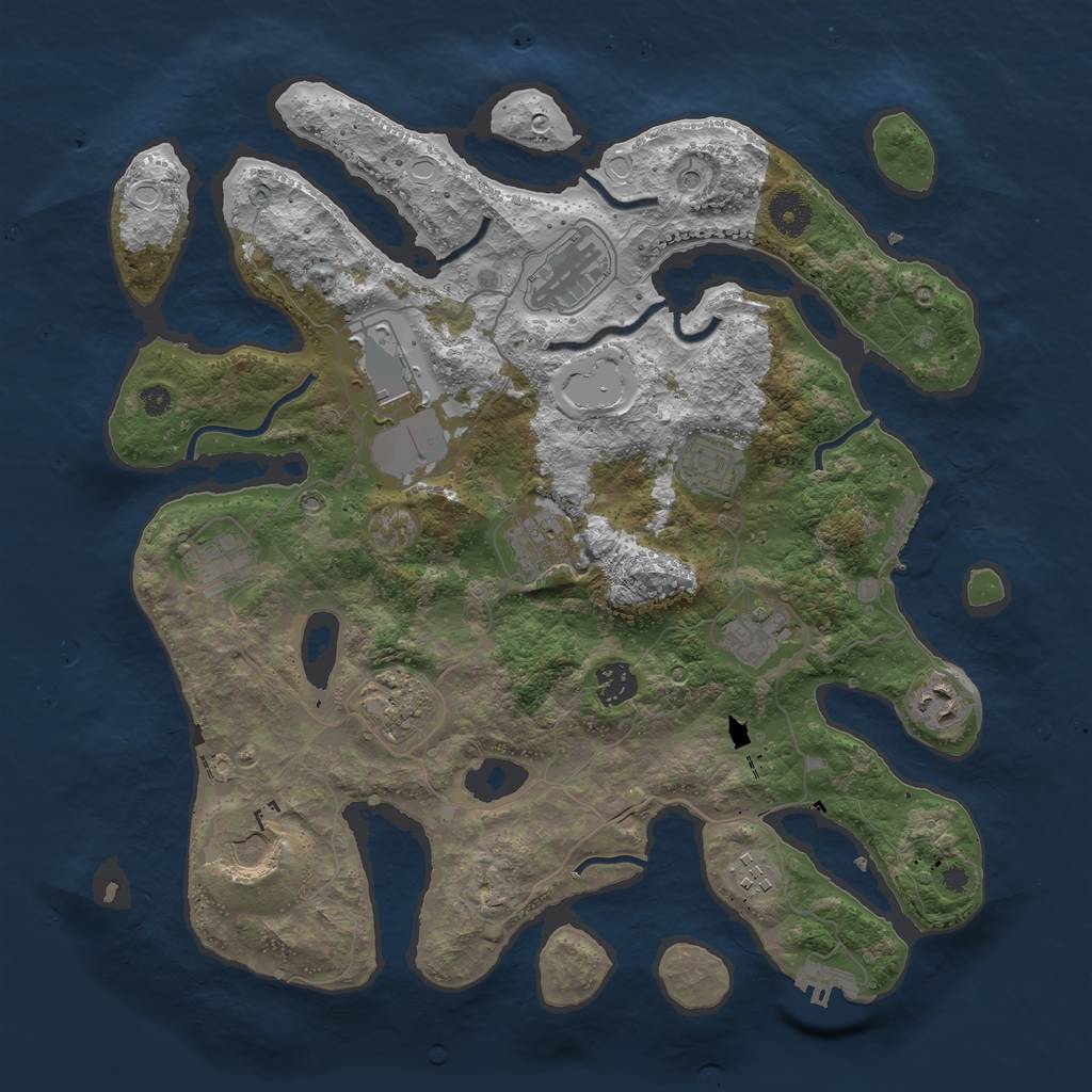 Rust Map: Procedural Map, Size: 3800, Seed: 7741508, 19 Monuments