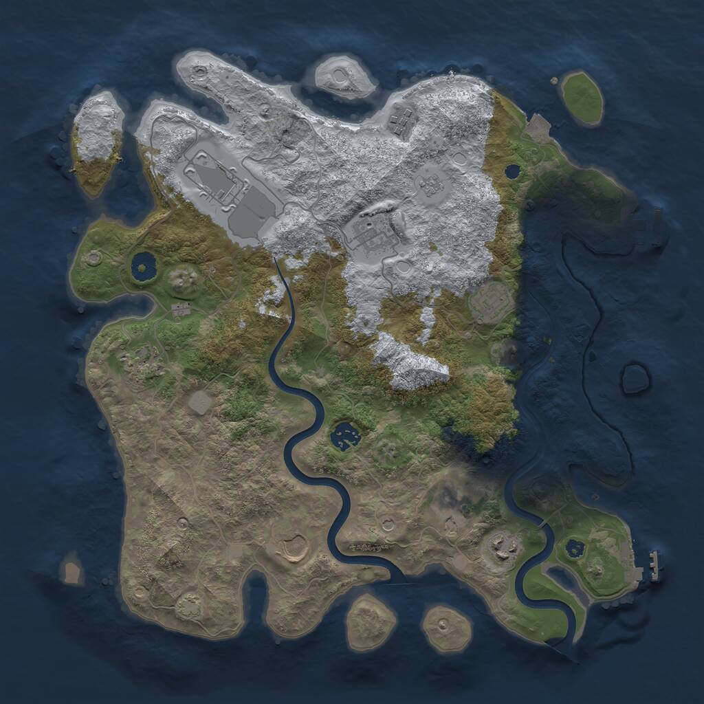 Rust Map: Procedural Map, Size: 3800, Seed: 7741508, 15 Monuments
