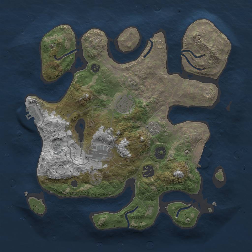 Rust Map: Procedural Map, Size: 3000, Seed: 420698008, 12 Monuments