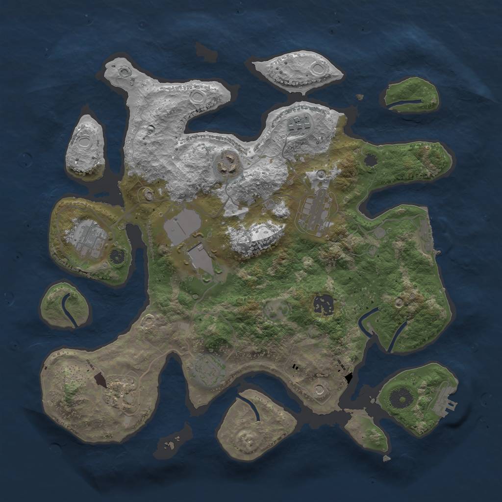 Rust Map: Procedural Map, Size: 3500, Seed: 6534547, 16 Monuments