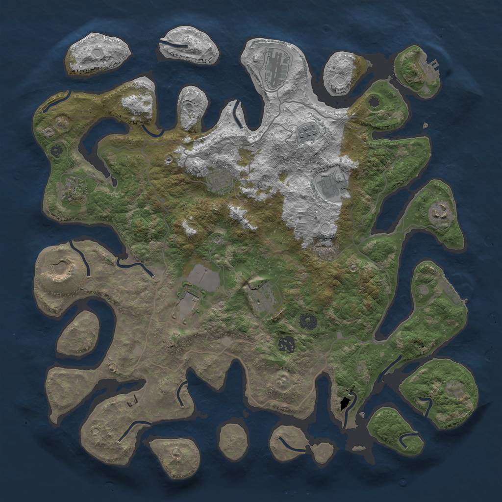 Rust Map: Procedural Map, Size: 4250, Seed: 46757, 18 Monuments