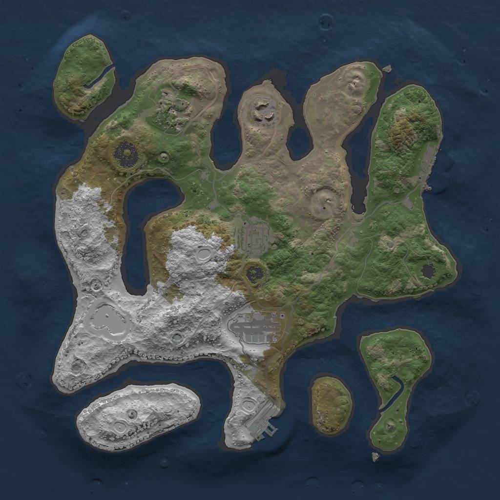 Rust Map: Procedural Map, Size: 3000, Seed: 2425104, 11 Monuments