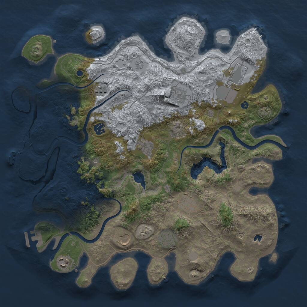 Rust Map: Procedural Map, Size: 4000, Seed: 15424584, 15 Monuments