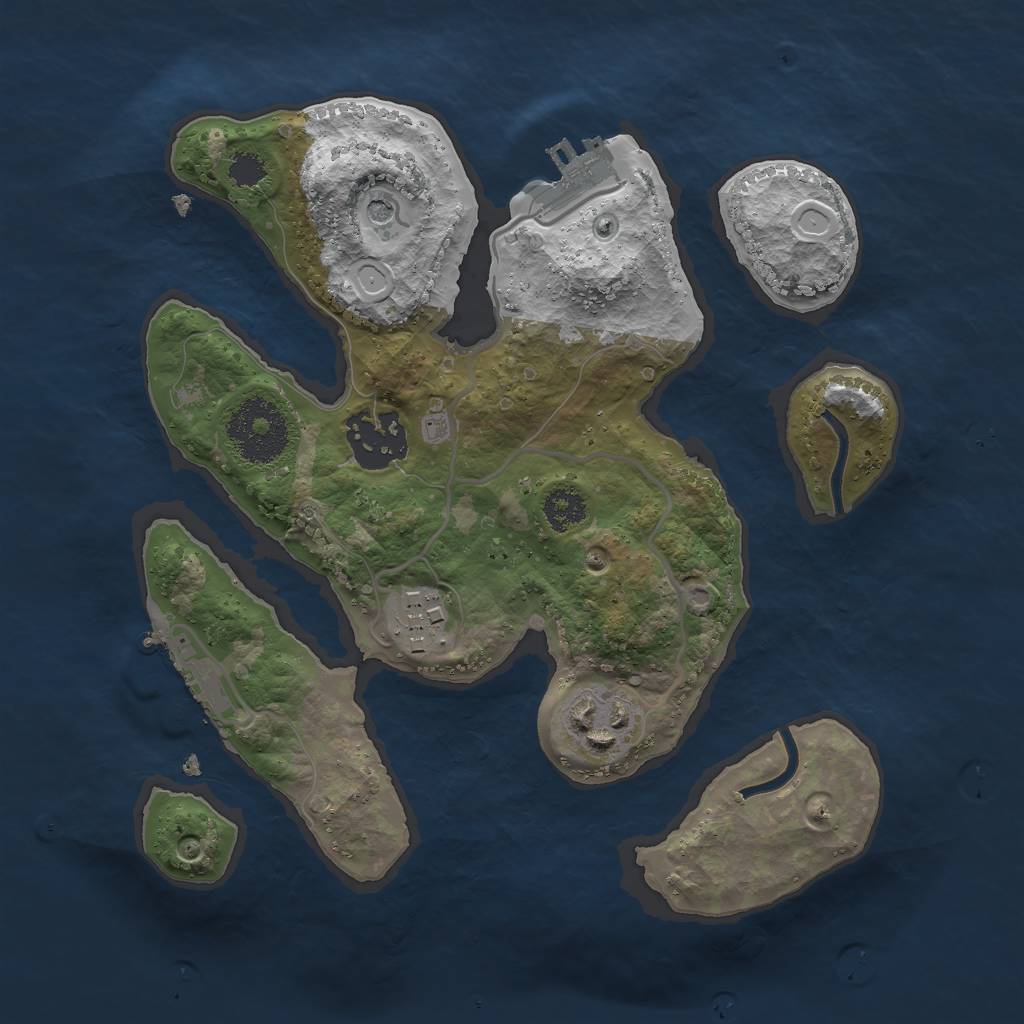 Rust Map: Procedural Map, Size: 2500, Seed: 1664682938, 11 Monuments
