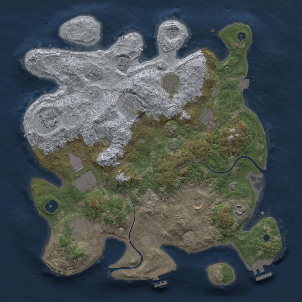 Rust Map: Procedural Map, Size: 3700, Seed: 645380902, 15 Monuments