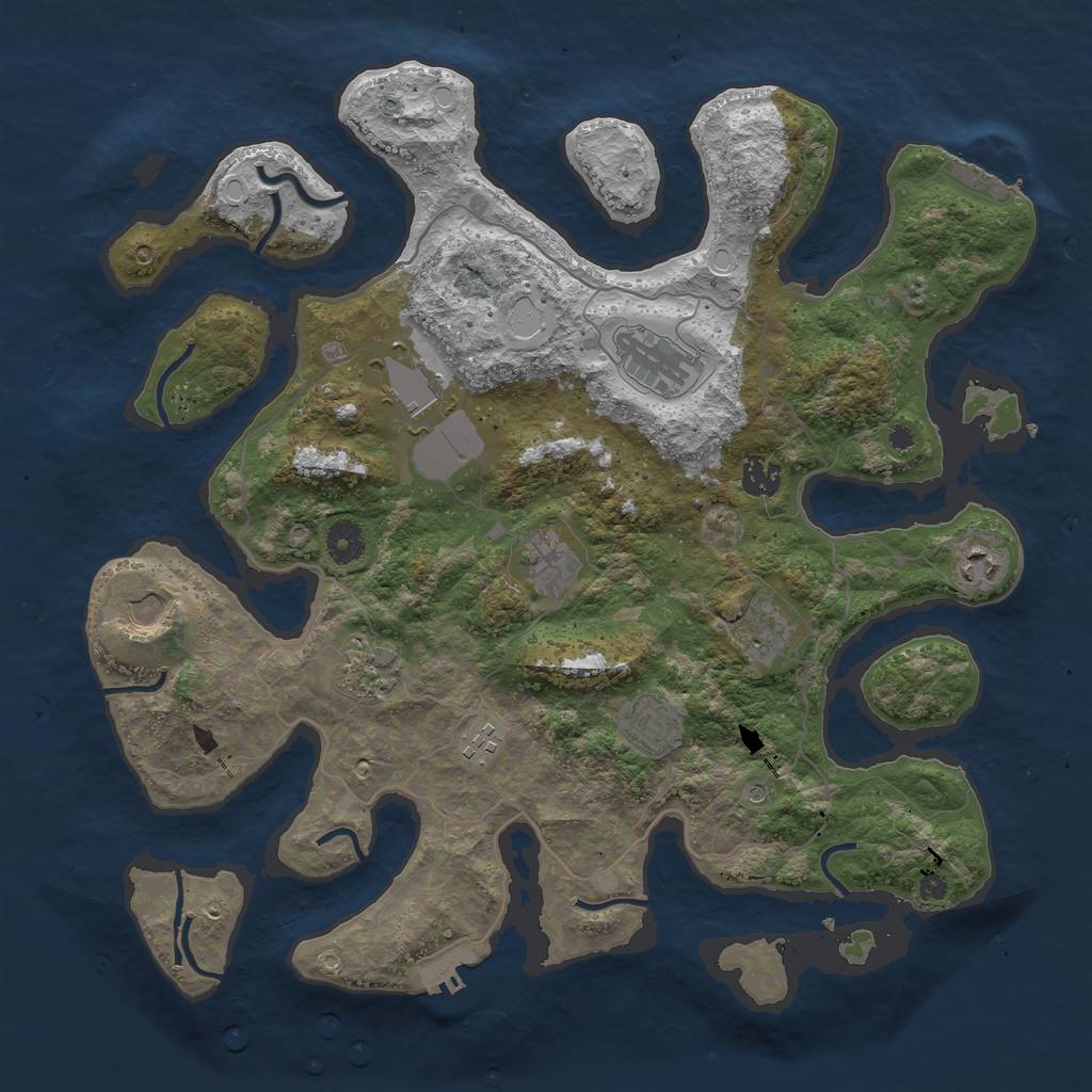 Rust Map: Procedural Map, Size: 4000, Seed: 475827, 18 Monuments