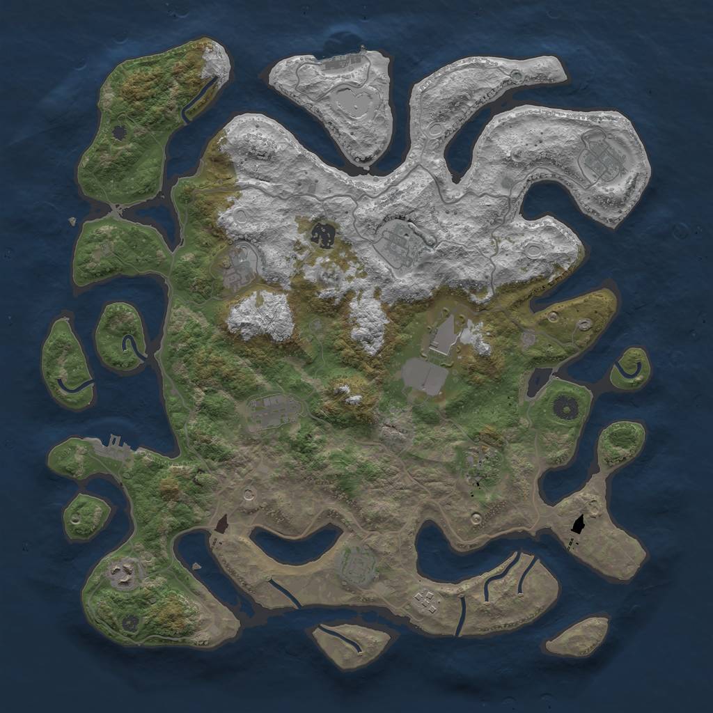 Rust Map: Procedural Map, Size: 4250, Seed: 1183282971, 18 Monuments