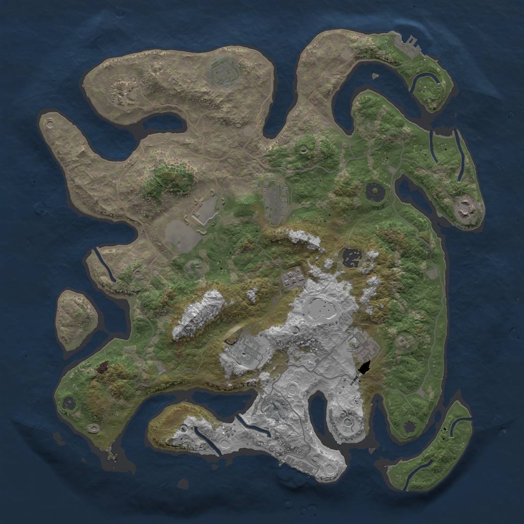 Rust Map: Procedural Map, Size: 4000, Seed: 176450, 17 Monuments