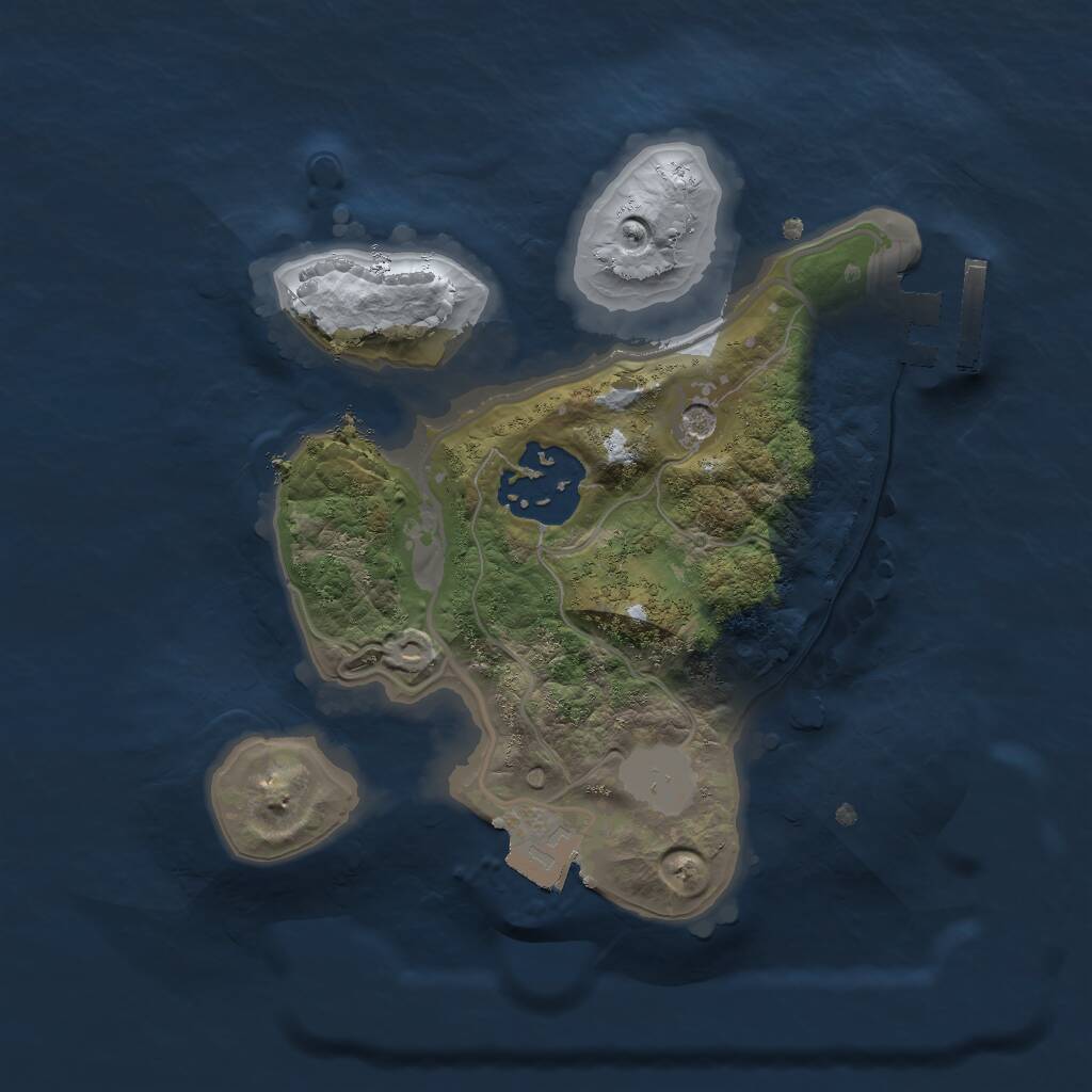 Rust Map: Procedural Map, Size: 2000, Seed: 688, 4 Monuments