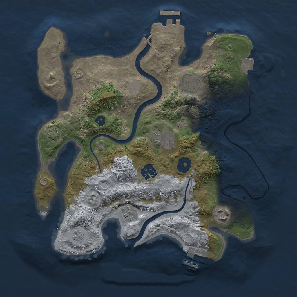 Rust Map: Procedural Map, Size: 3000, Seed: 27479767, 11 Monuments