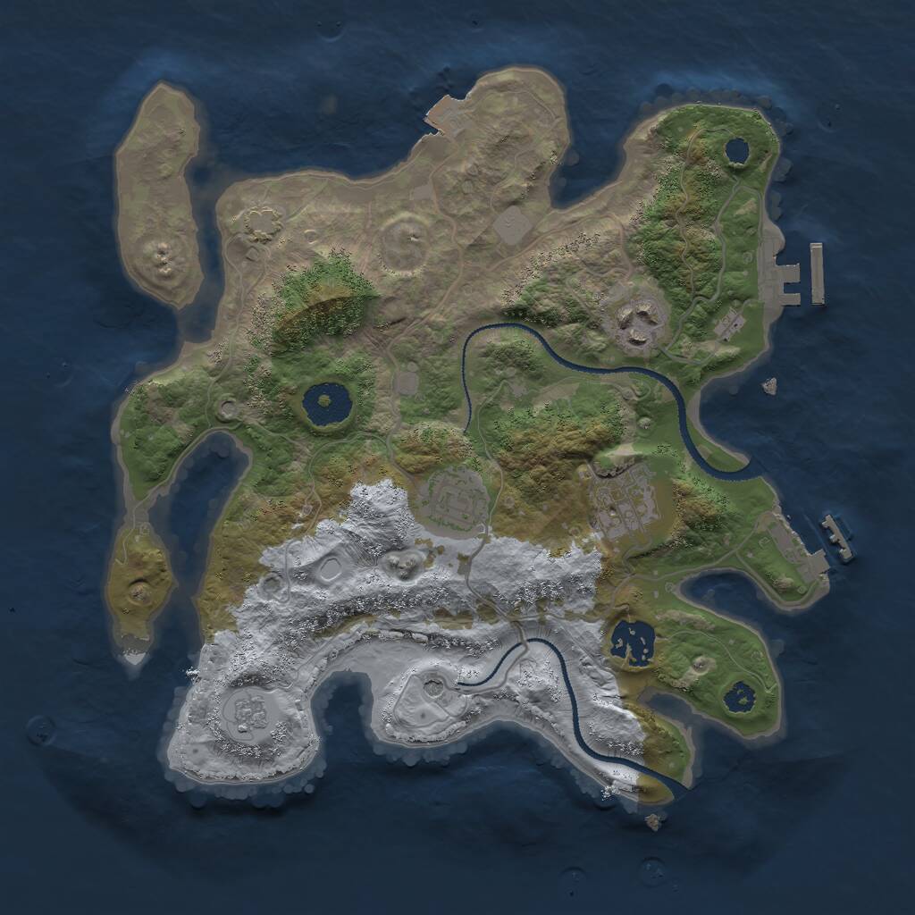 Rust Map: Procedural Map, Size: 3000, Seed: 27479767, 10 Monuments