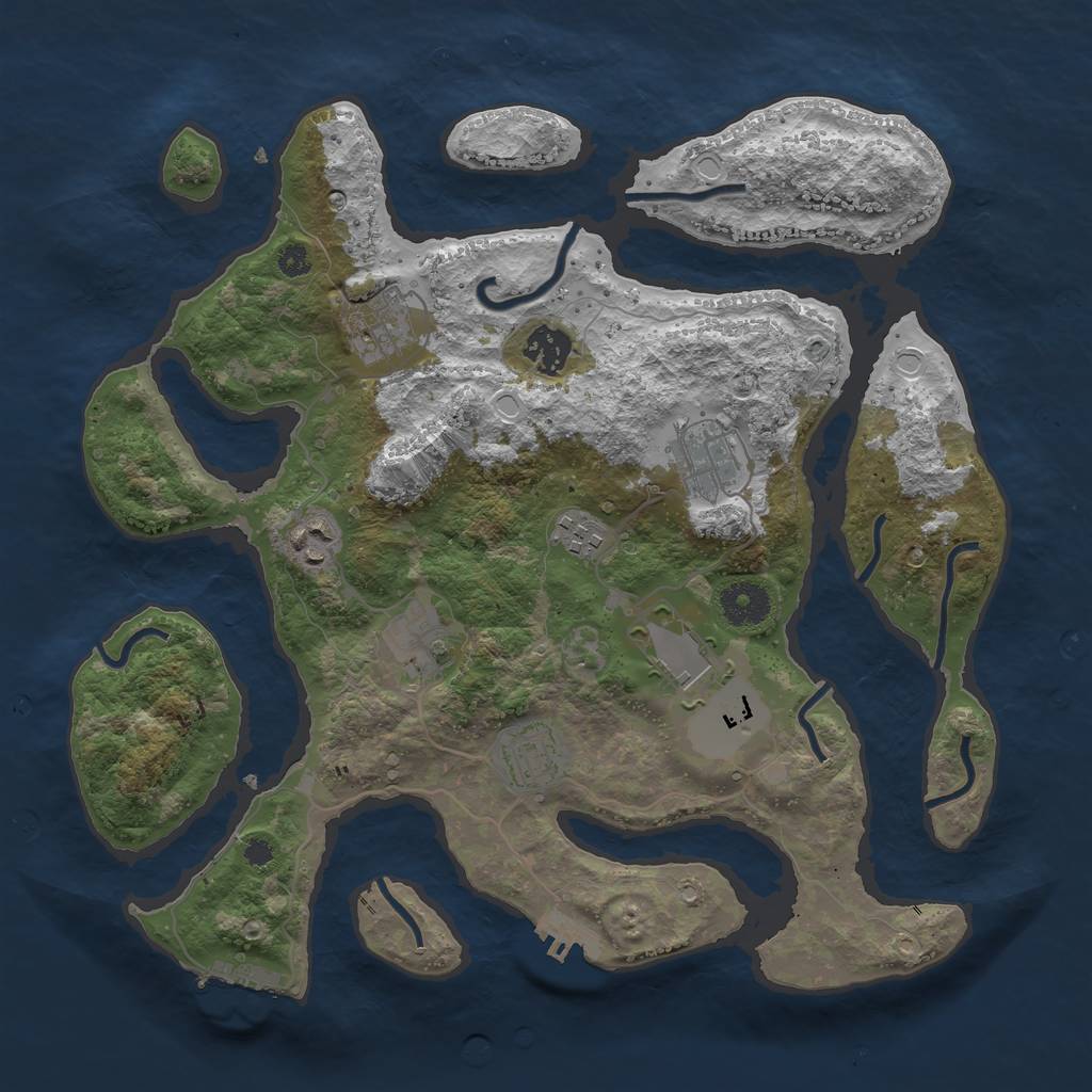 Rust Map: Procedural Map, Size: 3500, Seed: 4943082, 15 Monuments