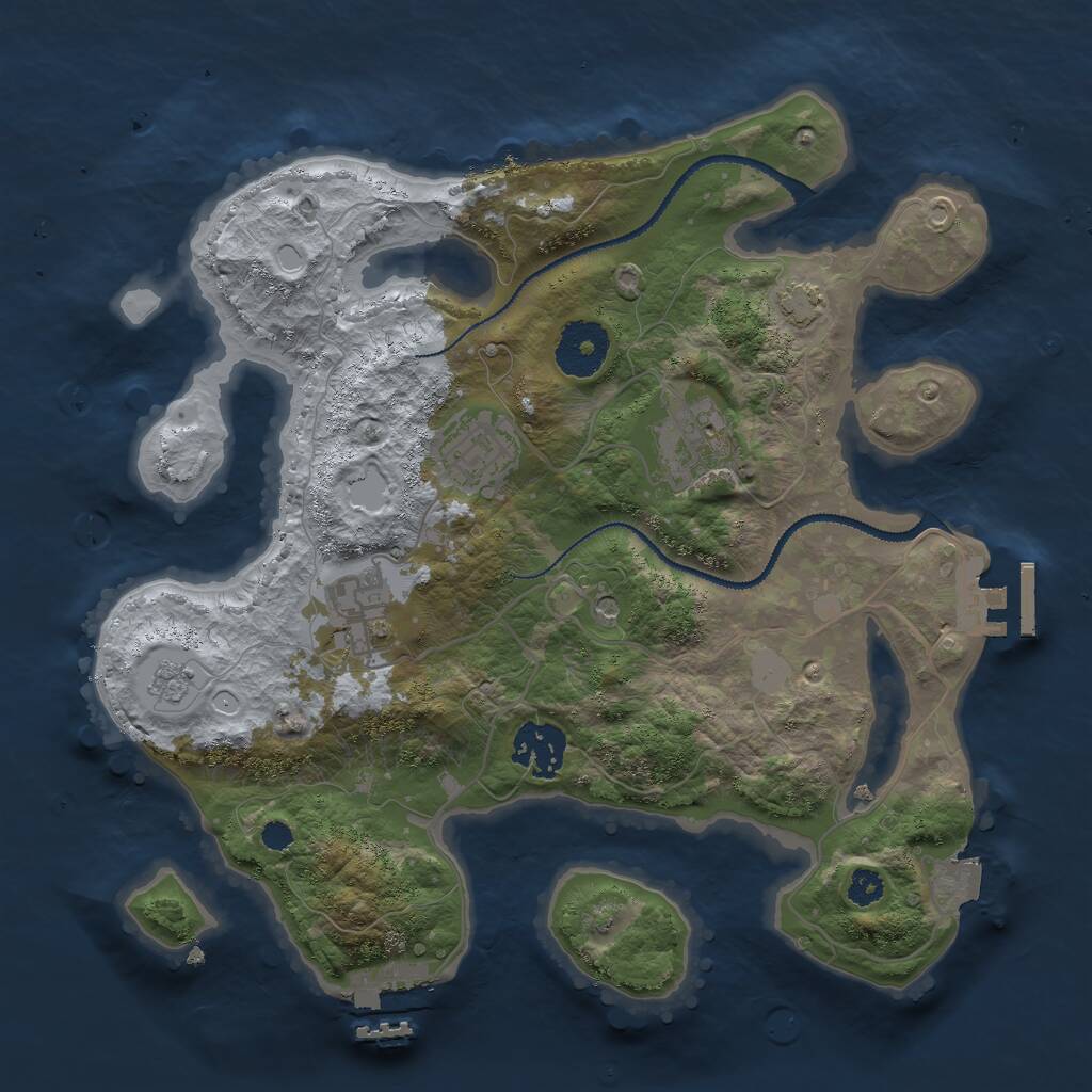 Rust Map: Procedural Map, Size: 3000, Seed: 122192106, 10 Monuments