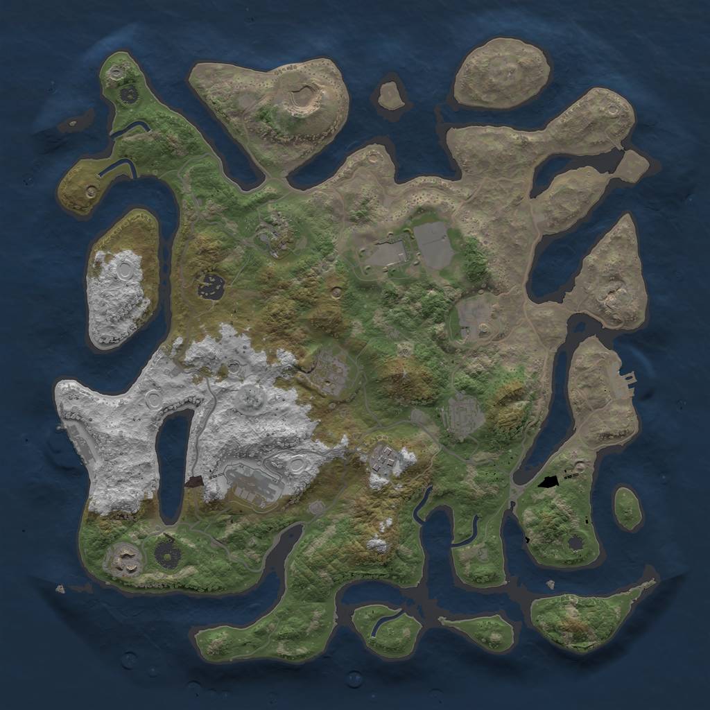 Rust Map: Procedural Map, Size: 4000, Seed: 420698008, 18 Monuments