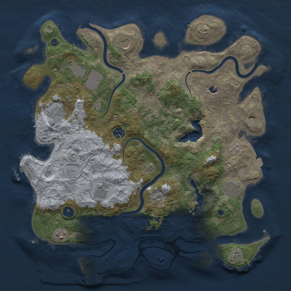 Rust Map: Procedural Map, Size: 4000, Seed: 420698008, 15 Monuments