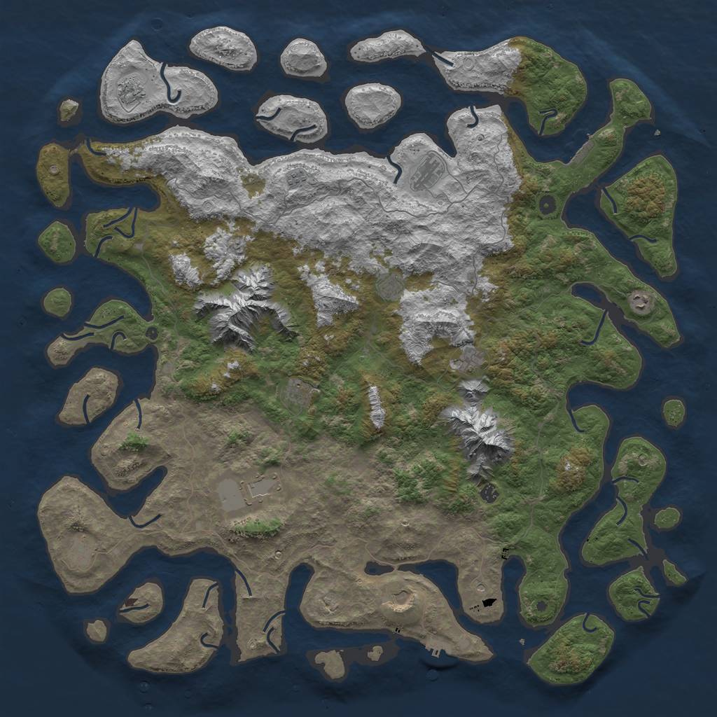 Rust Map: Procedural Map, Size: 6000, Seed: 475827, 19 Monuments