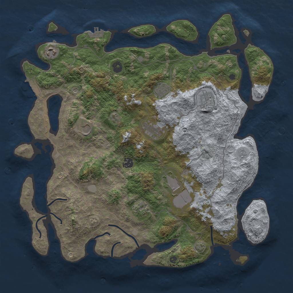 Rust Map: Procedural Map, Size: 4100, Seed: 201509214, 16 Monuments