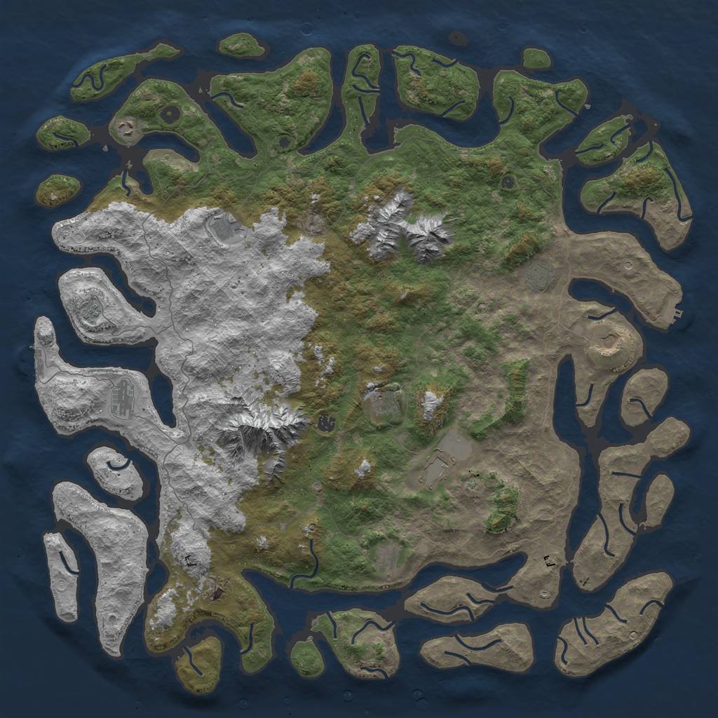 Rust Map: Procedural Map, Size: 6000, Seed: 41273, 19 Monuments