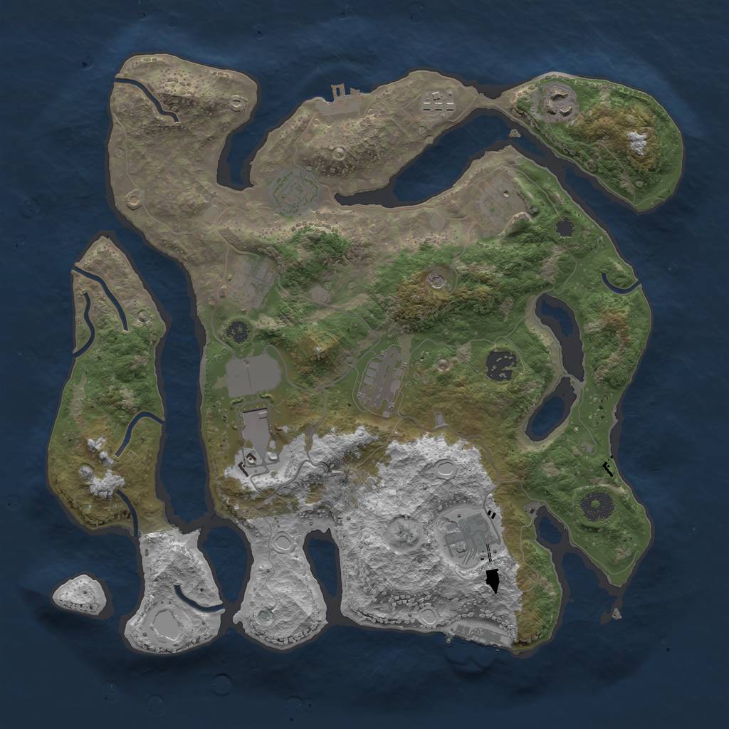 Rust Map: Procedural Map, Size: 3500, Seed: 429, 17 Monuments