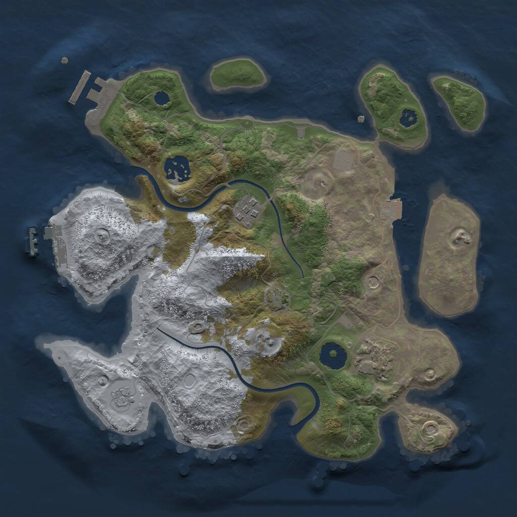 Rust Map: Procedural Map, Size: 2900, Seed: 3065, 9 Monuments