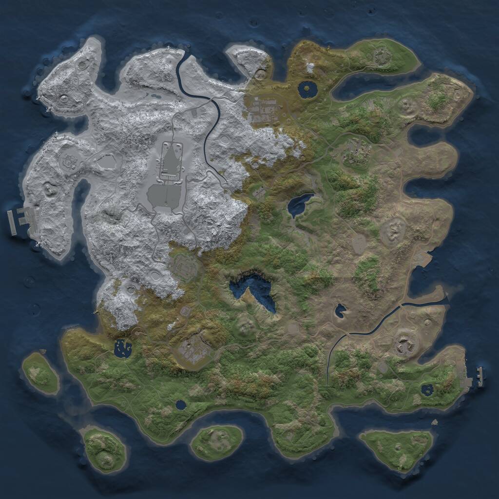 Rust Map: Procedural Map, Size: 4000, Seed: 14835, 13 Monuments