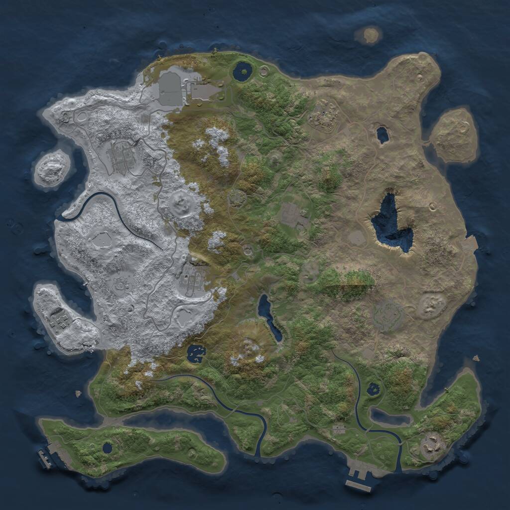 Rust Map: Procedural Map, Size: 4006, Seed: 1441133105, 15 Monuments