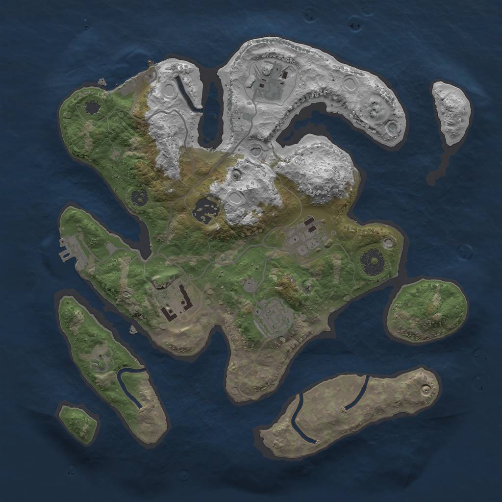 Rust Map: Procedural Map, Size: 3000, Seed: 1664682938, 13 Monuments