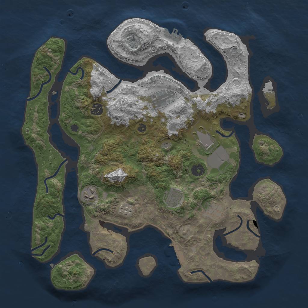 Rust Map: Procedural Map, Size: 3650, Seed: 11009, 15 Monuments