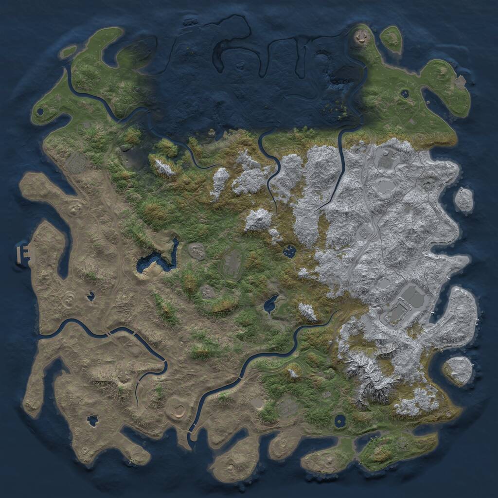 Rust Map: Procedural Map, Size: 6000, Seed: 1840797036, 17 Monuments